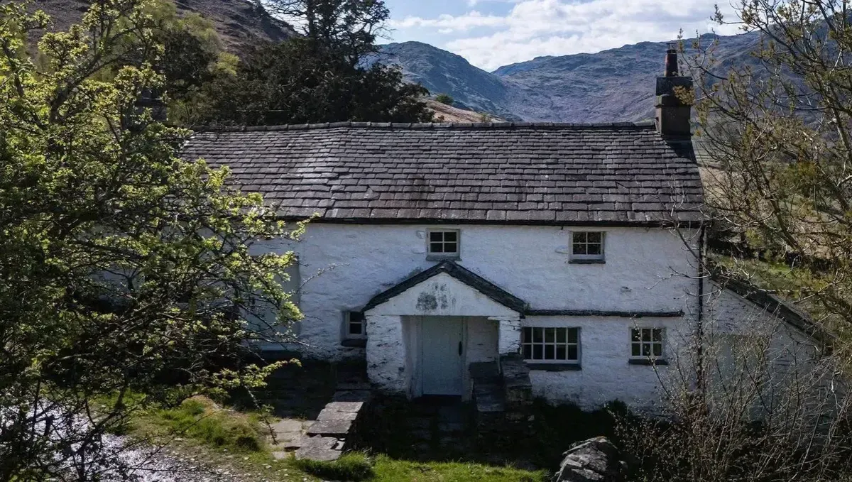 Cozy living room in a Lake District hiking cottage