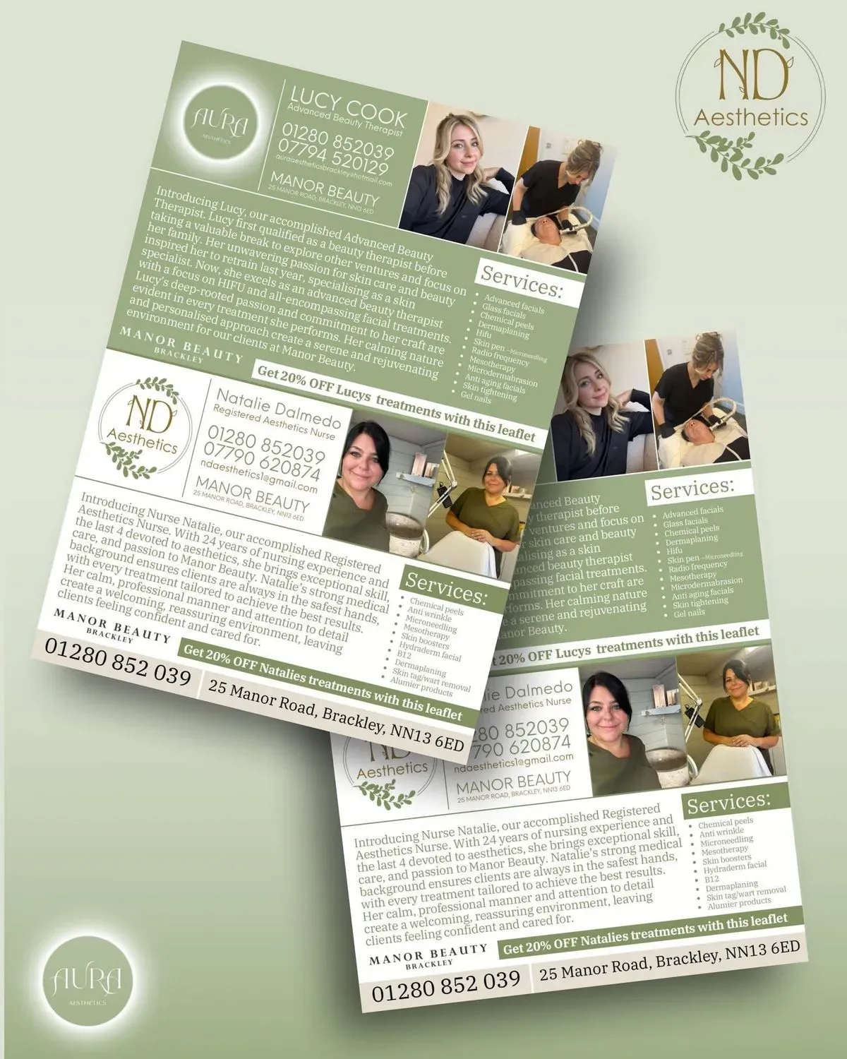 Client meeting reviewing graphic design proofs in Banbury