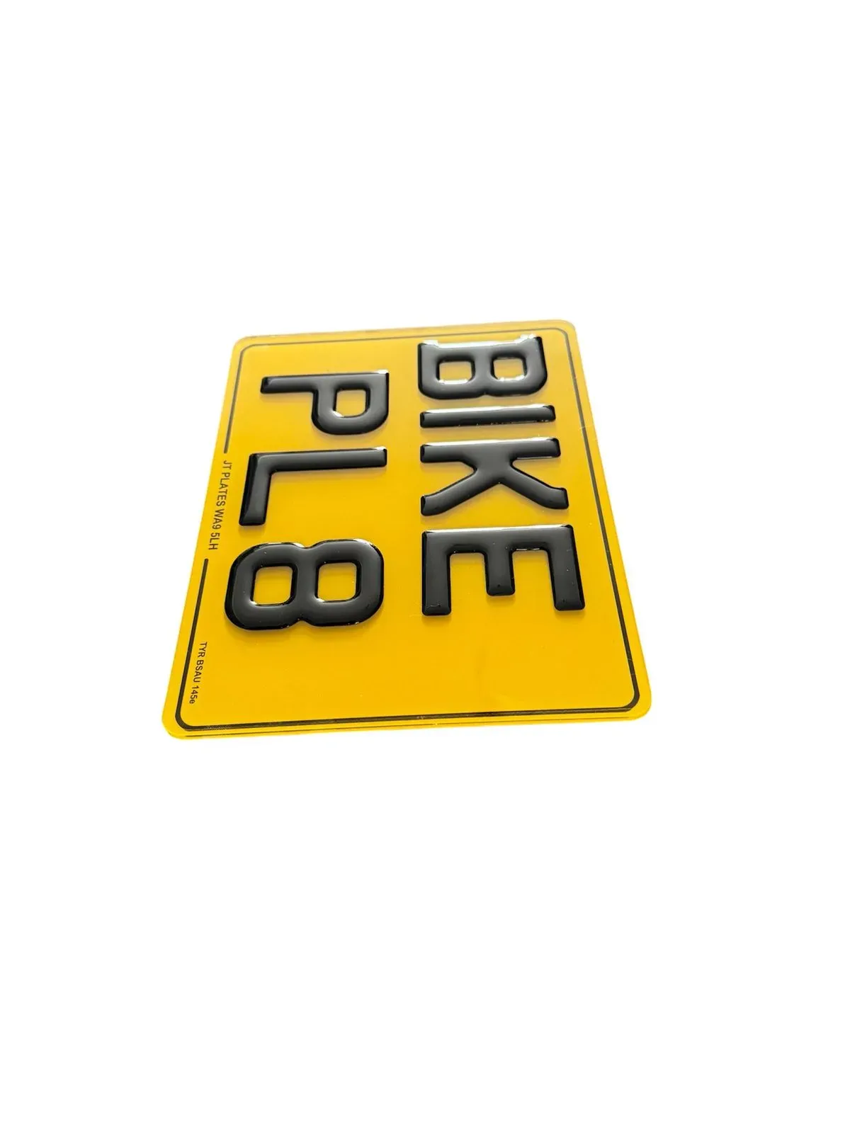 Creative designs of 3D gel number plates on display
