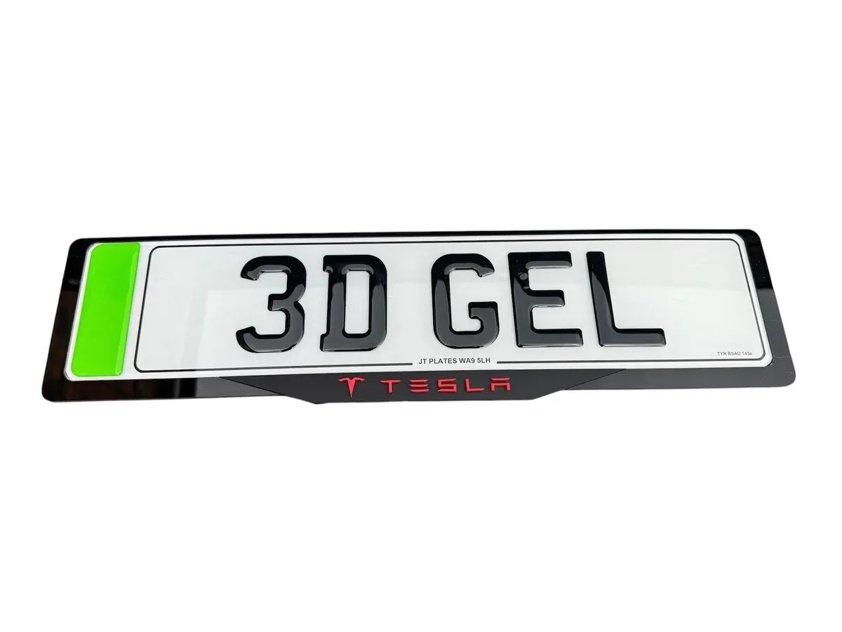 3D gel number plates displayed in a Merseyside showroom