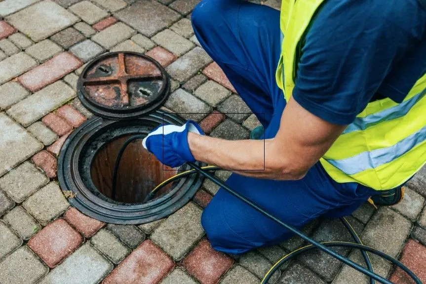 Drain cleaning image background image