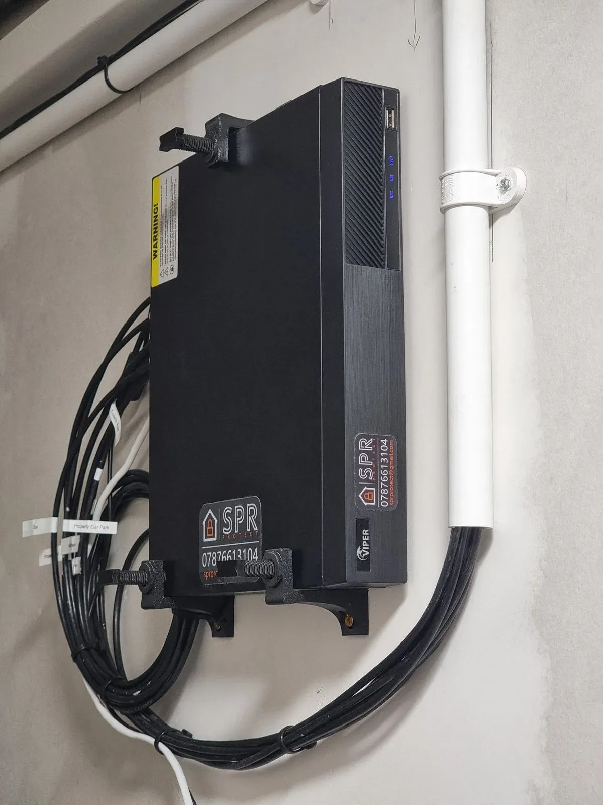 Even the unseen parts are neatly wall-mounted and labelled well