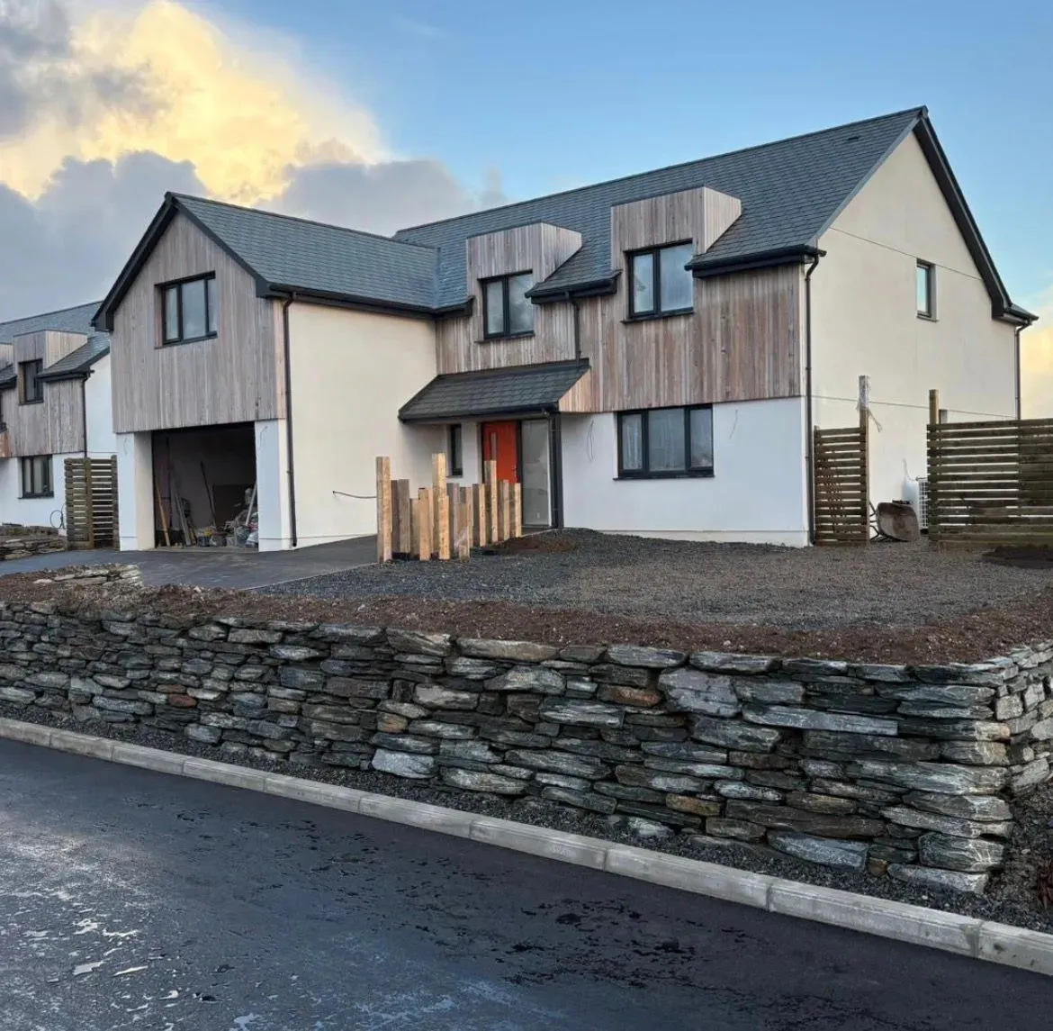 Construction team building a new home in Parranwell