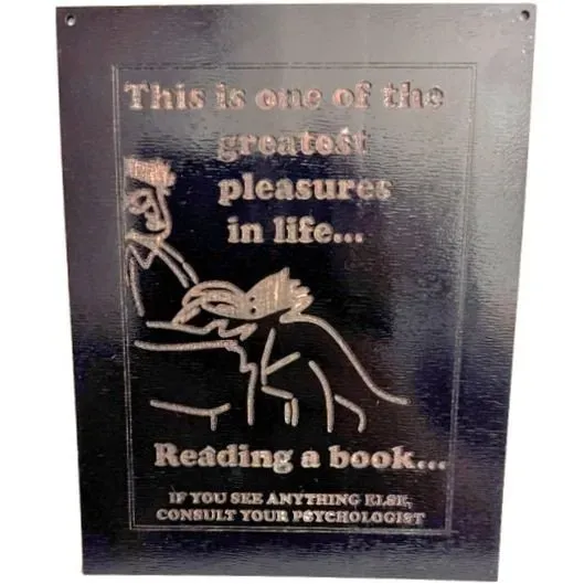 8211230965776-3tv6xedb2vpznazobjt2x-Humourous-Reading-A-Book-Wooden-Engraved-Wall-Sign--1- thumbnail image