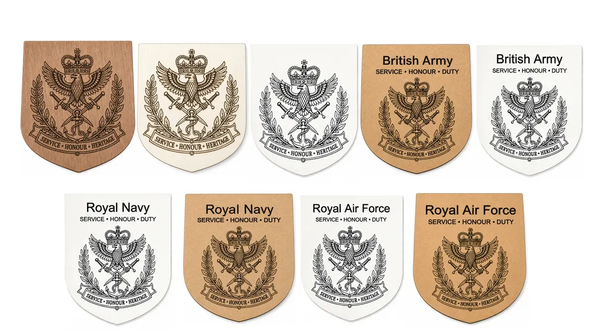 British Military Engraved Wooden Fridge Magnet – Handmade Military Keepsake | Heritage Collection thumbnail