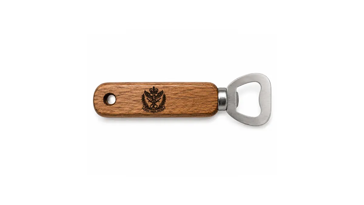 British Military Engraved Wooden Bottle Opener – Handmade Military Gift | Heritage Collection thumbnail