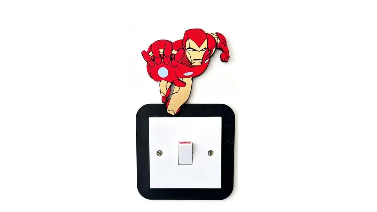 8213905100412-9ty3j7om7jn7h9ttoh2i6-Ironman-Inspired-Light-Switch-Cover-Handmade-Wooden-Kids-Bedroom-Wall-Decor--3- thumbnail image