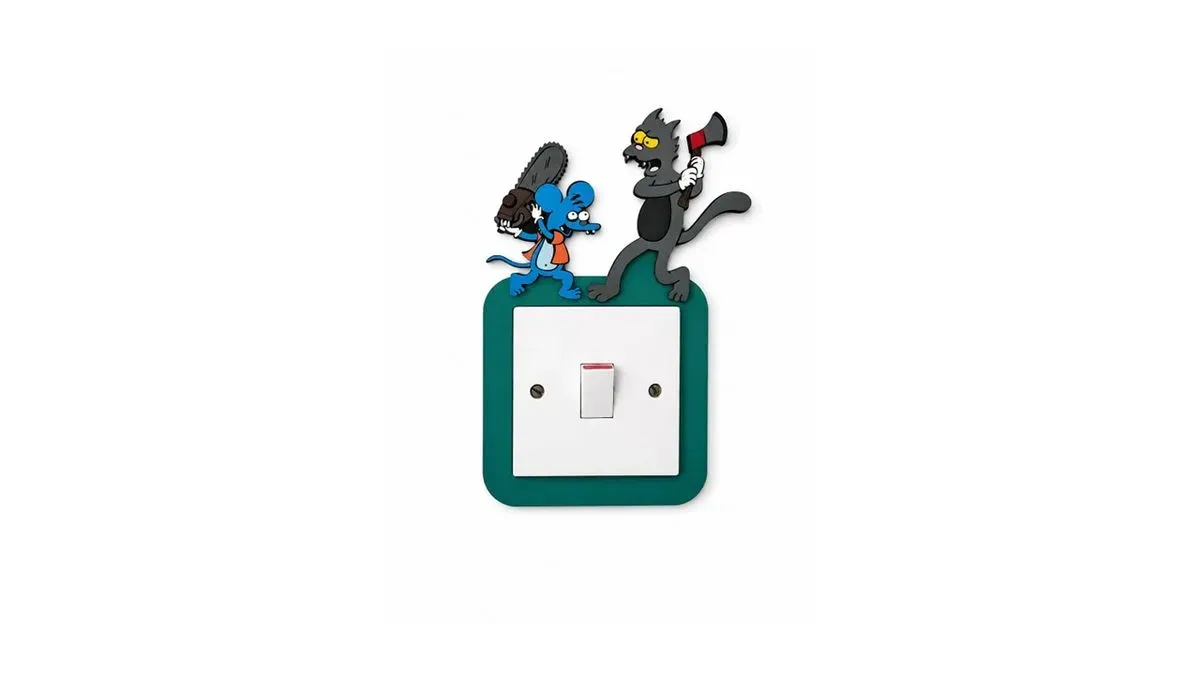 8214780406896-1btafpgtqoercb63ju4cv-Itchy-and-Scratchy-Inspired-Light-Switch-Cover-Handmade-Wooden-Kids-Bedroom-Wall-Decor--3- thumbnail image
