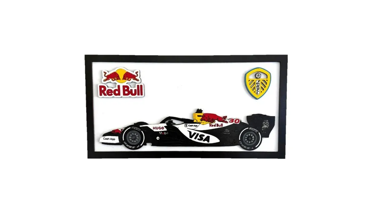 Visa Cash App RB Formula One Inspired Wooden Wall Plaque – Handmade Double-Layered Plywood Motorsport Wall Art thumbnail