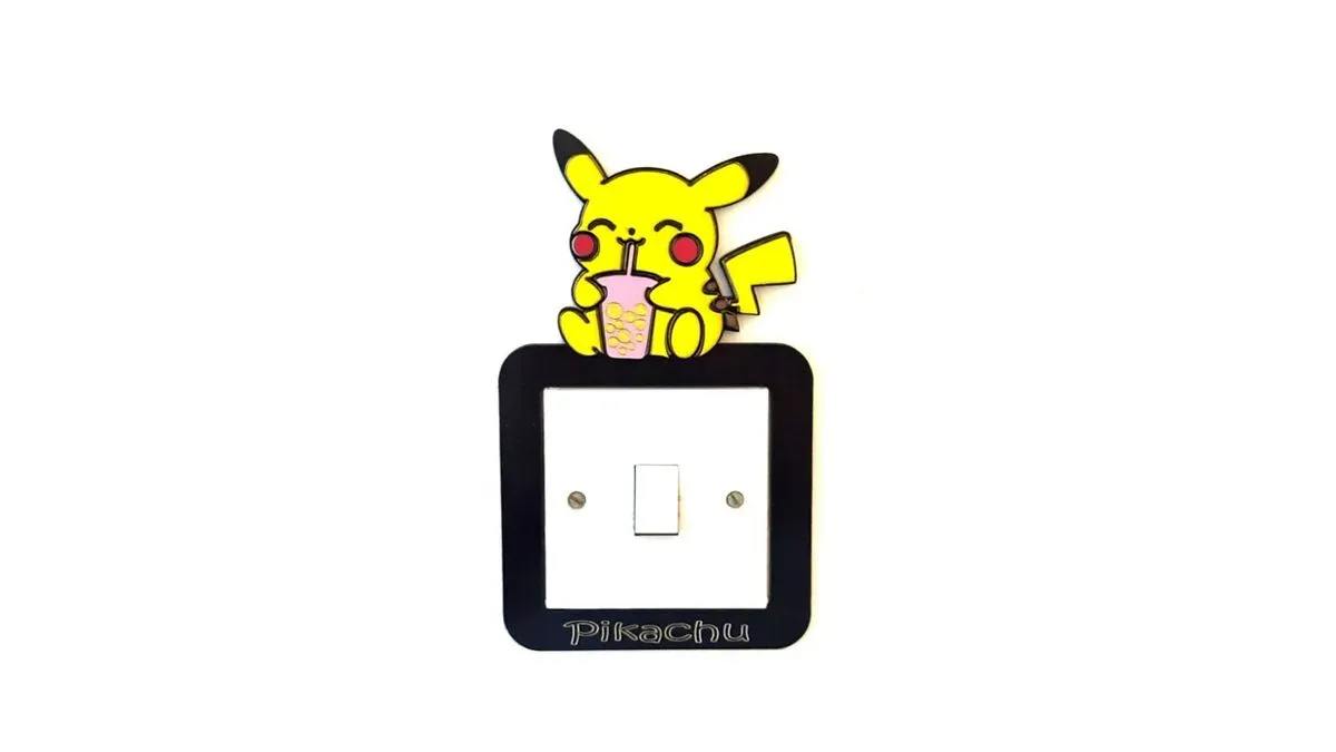 8216591785230-xp9xvk8y5ae22s21cluf6-Light-Switch-Frame-Picachu-Drinking-Handmade-Wooden--3- thumbnail image