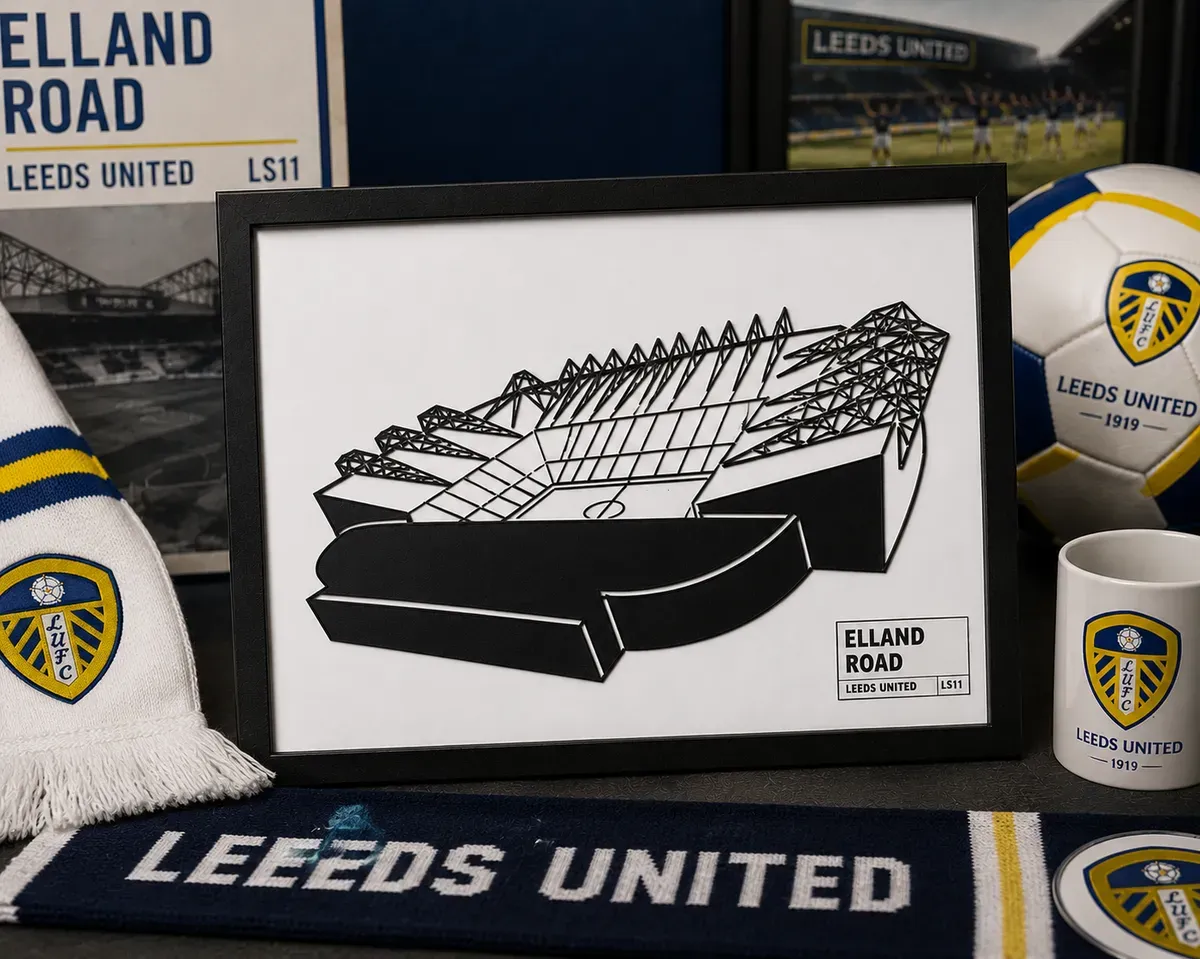 Handmade Wooden Elland Road Stadium Wall Art – Leeds United Fan Decor thumbnail