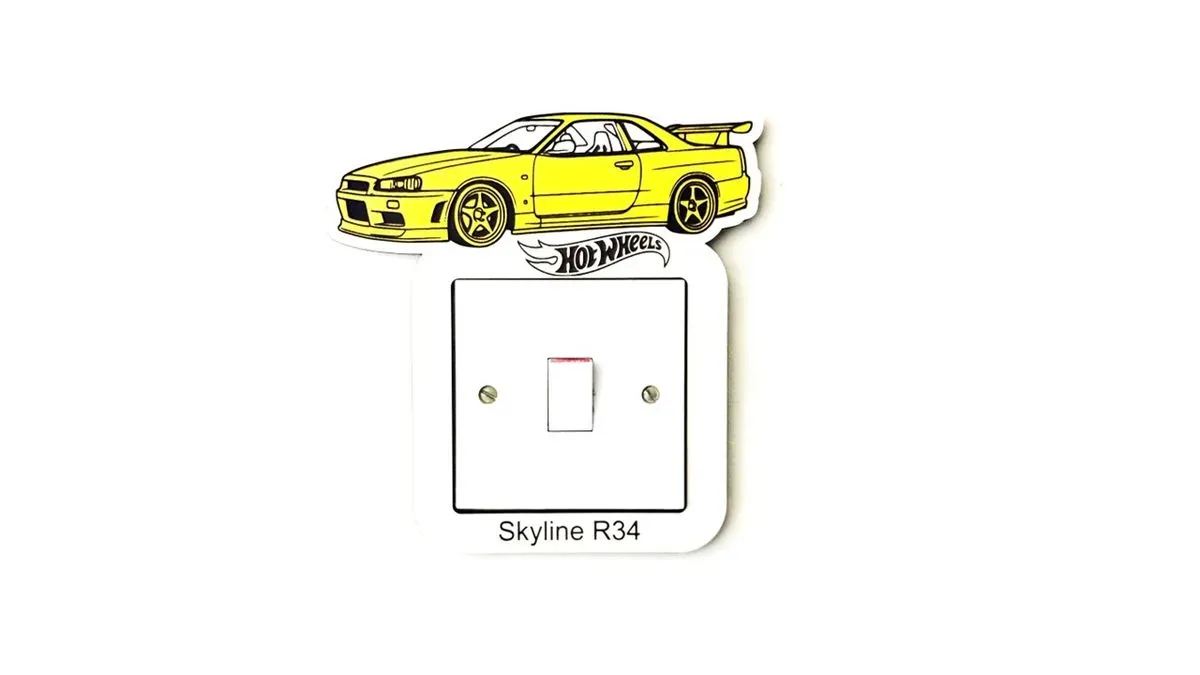 8229608190199-lhz2mkbhlzgp99150uunl-Light-Switch-Frame---Hot-Wheels---Skyline-R34---Yellow---small thumbnail image
