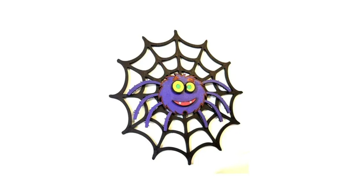 Halloween Purple spider in web thumbnail image