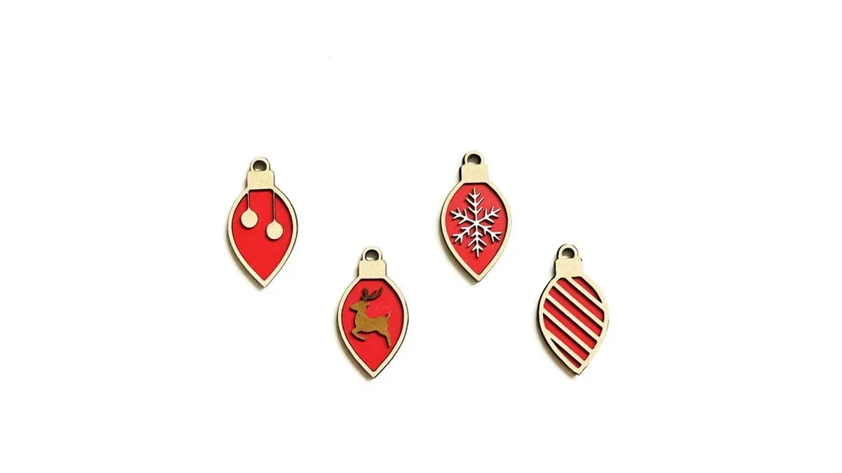 Teardrop Baubles Red - Small pic thumbnail image