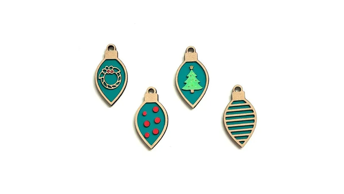 Teardrop Baubles green - small Pic thumbnail image