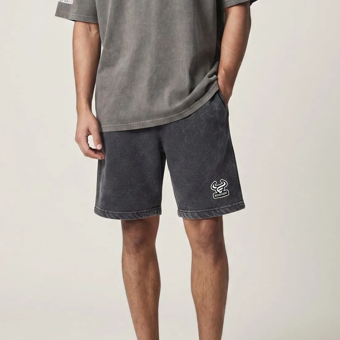 8215786894569-05mluqgzfrb5rbghx39fpxi-BisonByDesign-Acid-Wash-Black-Shorts-3d-Logo-Magnet--AI-Fashion-Models- thumbnail image