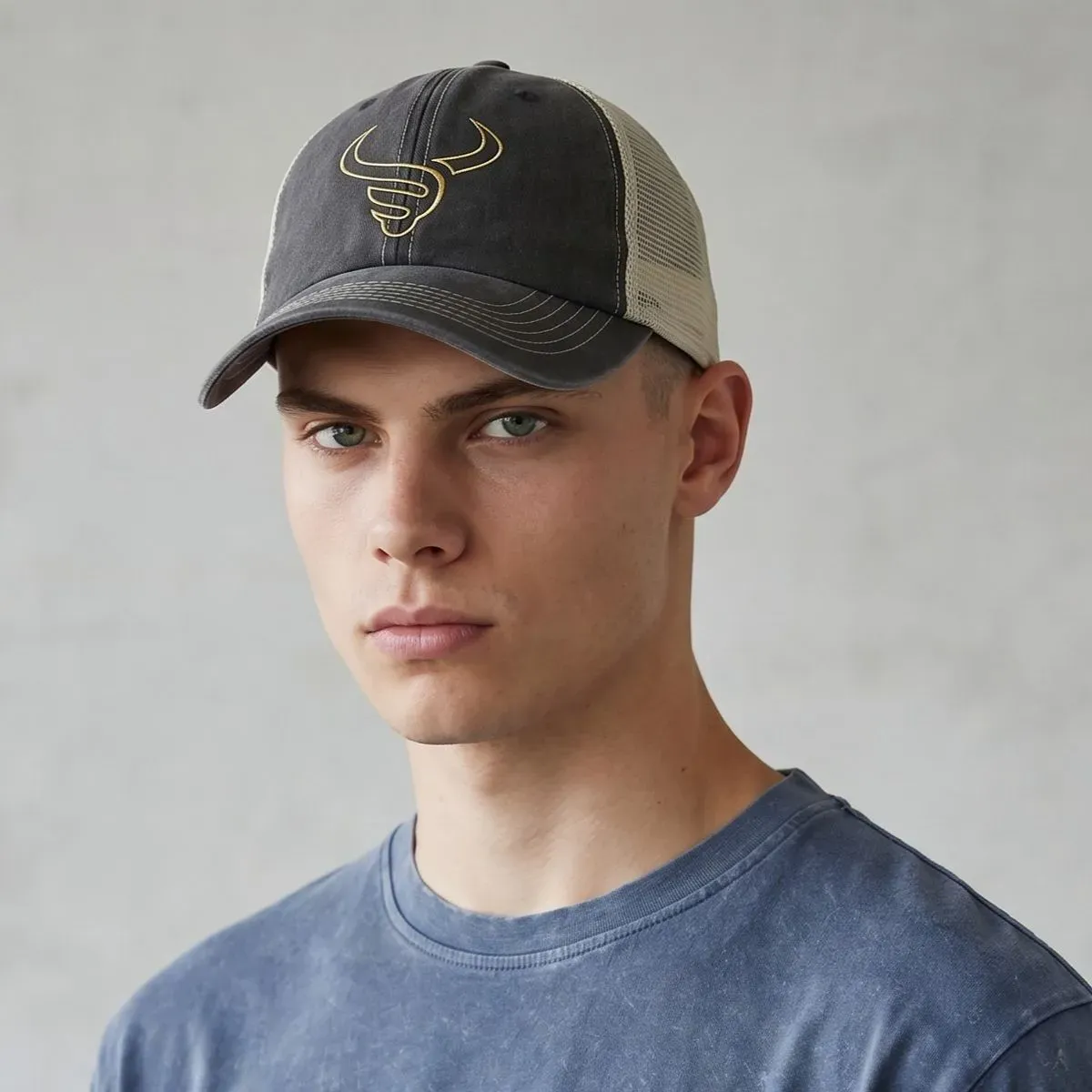 8215789735245-o6fr19ucu0rpoo1ffotzip-BBD-Gold-HeadLogo-Vintage-acid-wash-Trucker-Snapback-Cap-Black--AI-Fashion-Models- thumbnail image