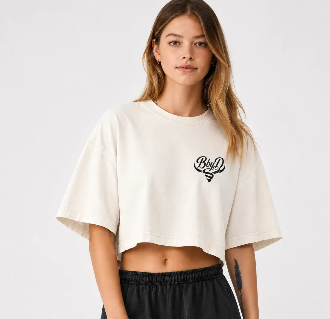 8218045308399-zdeamf80sewo5kw0lepm-BbyD-Logo-Oversized-Crop-Tee-Stone-Front thumbnail image
