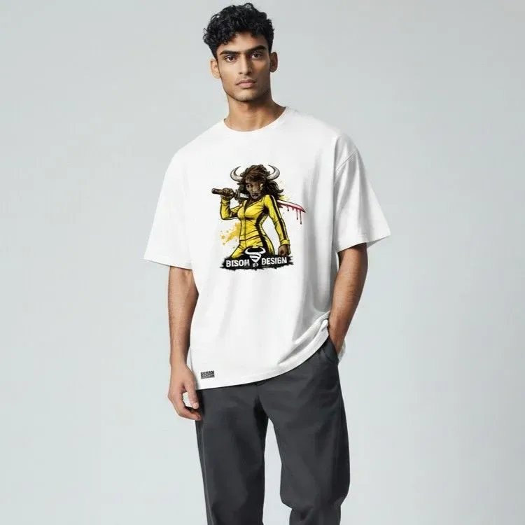 8223417019299-m71xlkfonwchrveo1vd67-Kill-Bill-Inspired-T-Shirt---White--Virtual-Model- thumbnail image