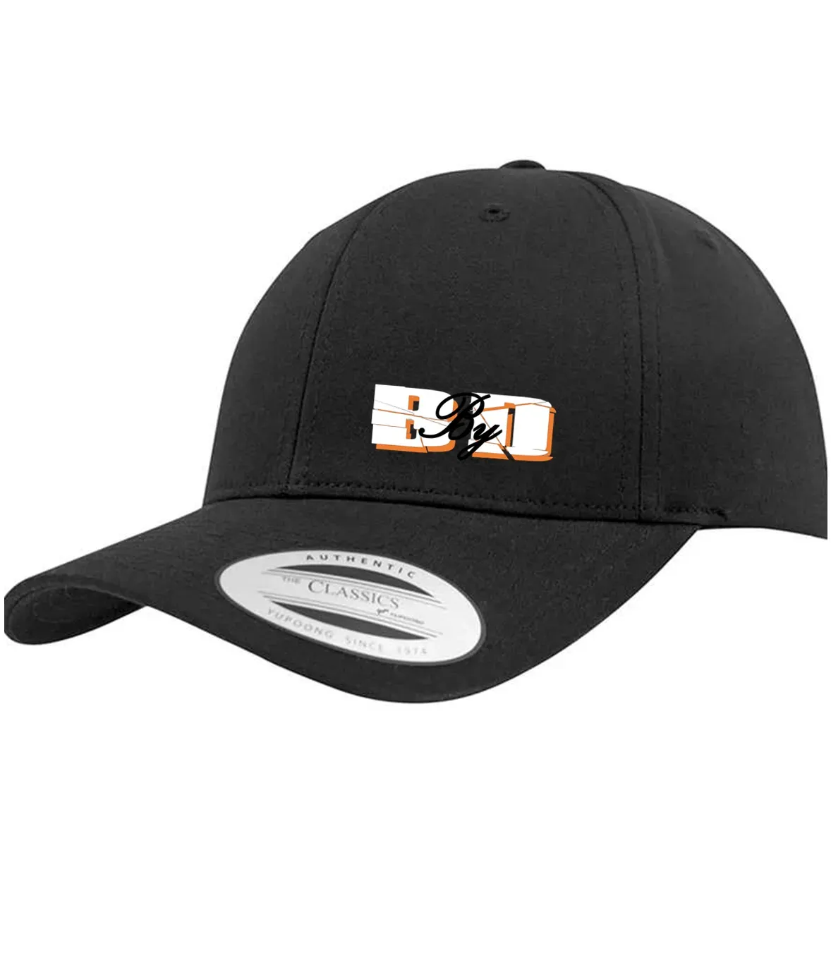 Classic Snapback curved Cap by Flexfit - Black front BbD Design thumbnail image