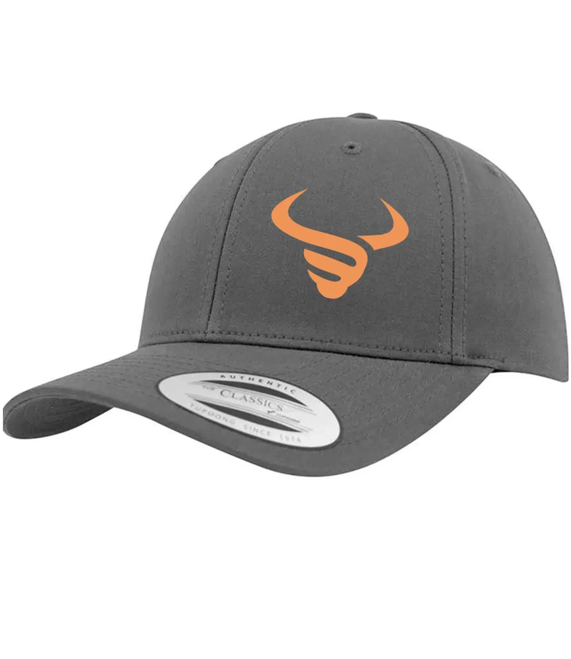 Classic Snapback curved Cap by Flexfit - Charcoal BisonHead Design thumbnail image