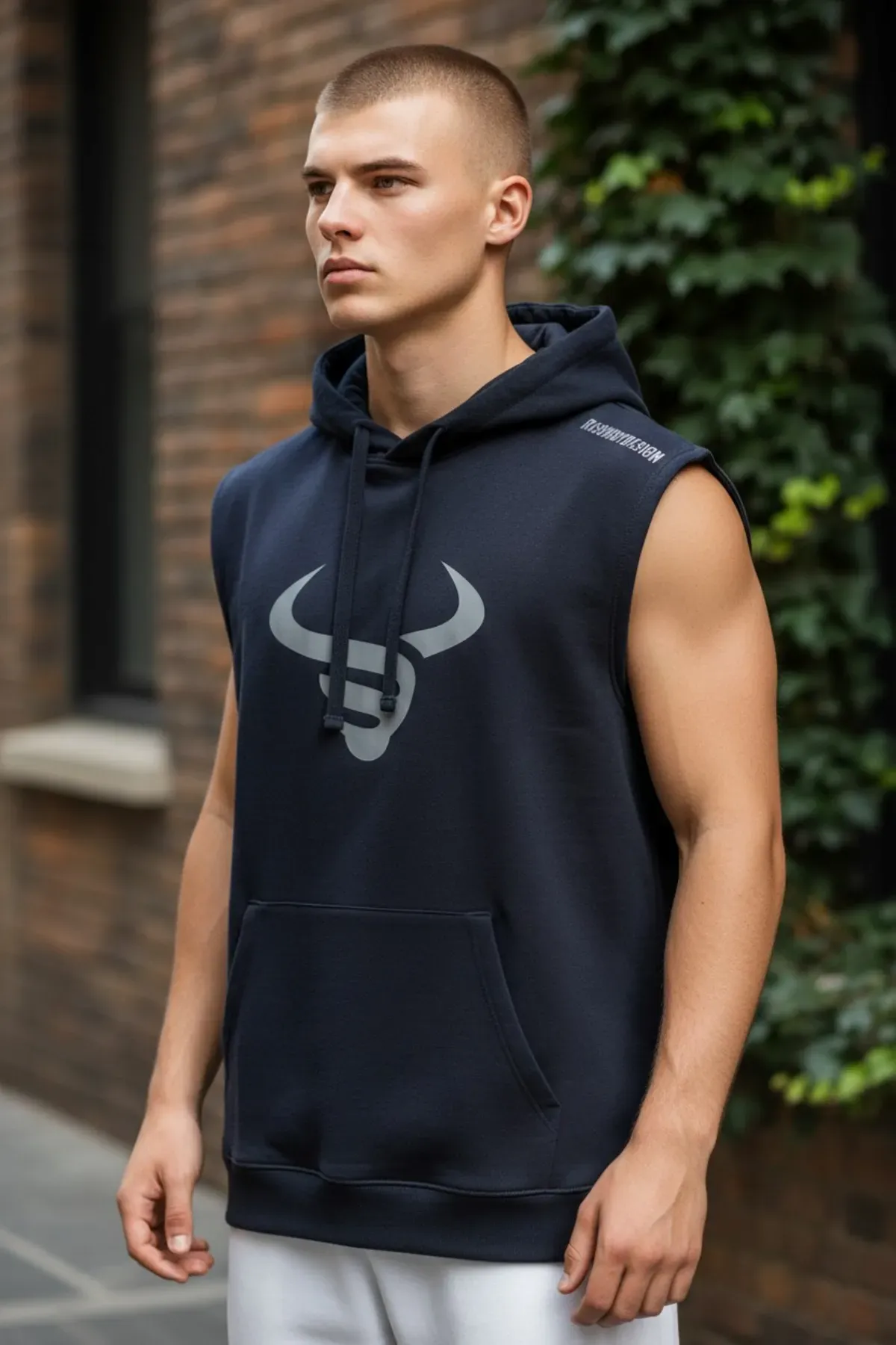 Hooded Tank Navy, Male thumbnail image