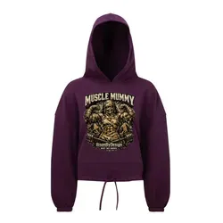 Cropped Oversized Hoodie Burgundy - Back thumbnail image