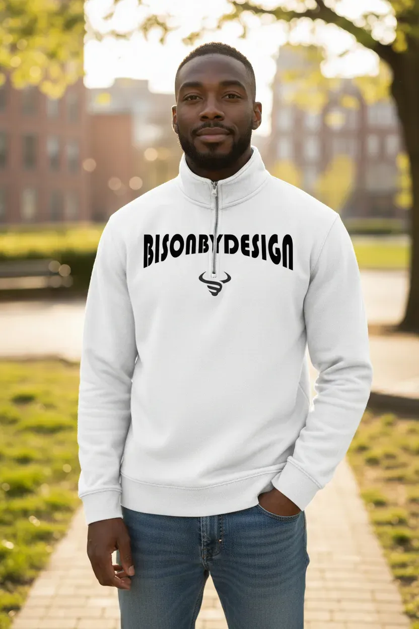 quater zip sweatshirt white thumbnail image