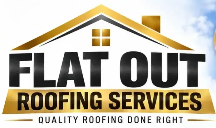 Flatout roofing services  logo