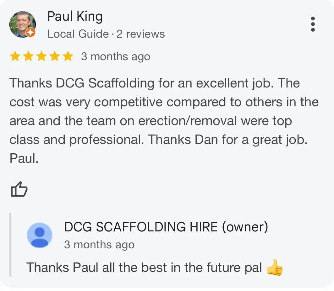 Scaffolding Keighley review 