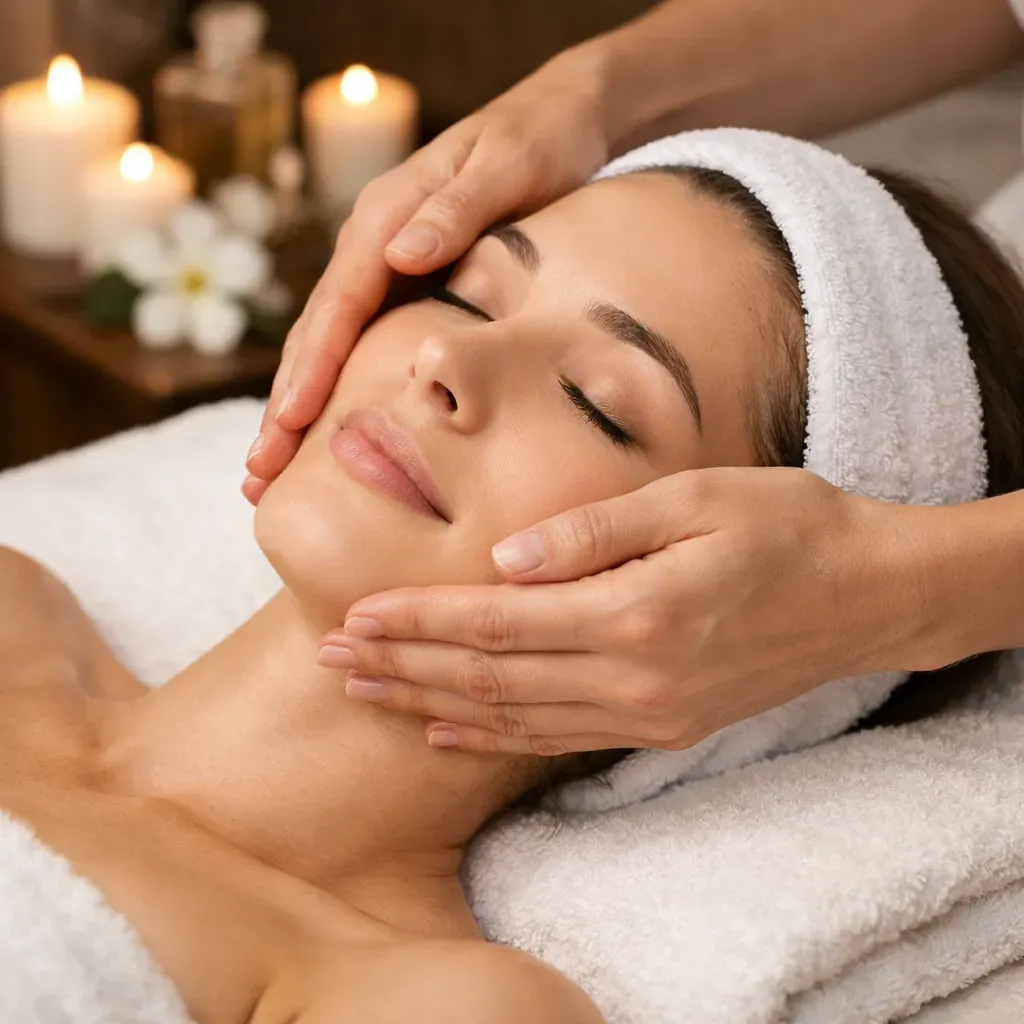 Relaxing Face Massage image background image
