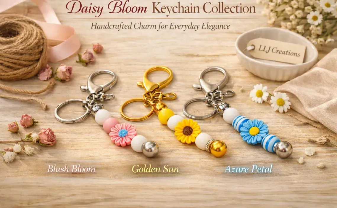 8212854408267-cjq869w9q76jb1z0l1z6l-handmade-daisy-flower-keychain-collection-llj-creation-jpg thumbnail image
