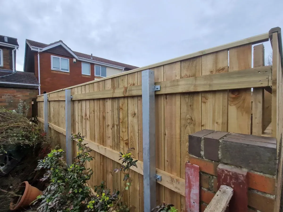 Privacy fence construction image background image