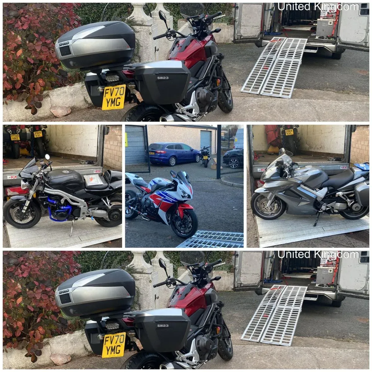 Door-to-door motorcycle transport image background image