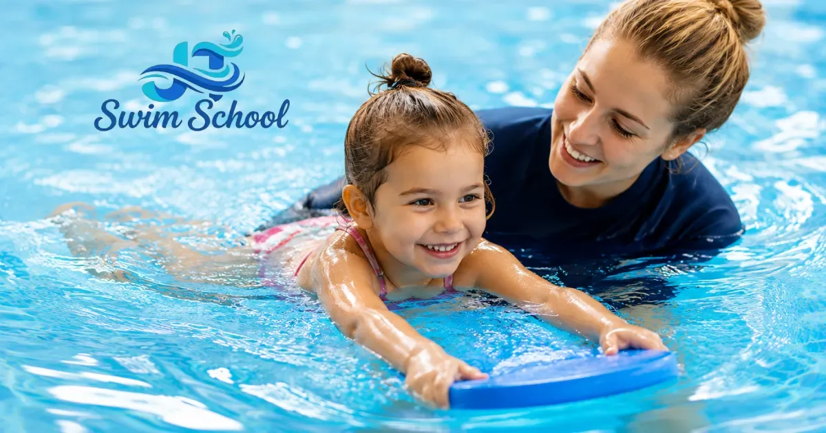 Excited children completing swimming activities in New Romley
