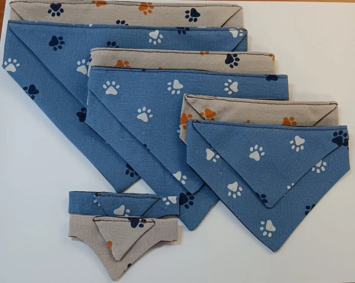Dog-bandanas-blue-beige-on-top-of-each-other-main-image