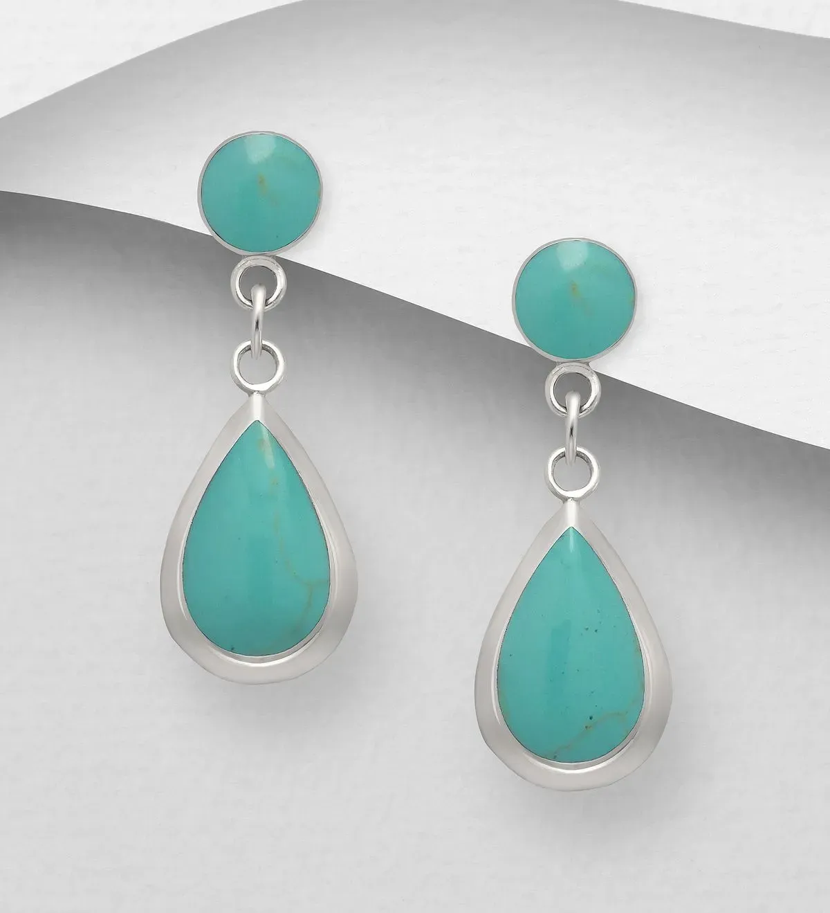 Turquoise (light green) tear drop with circle thumbnail image