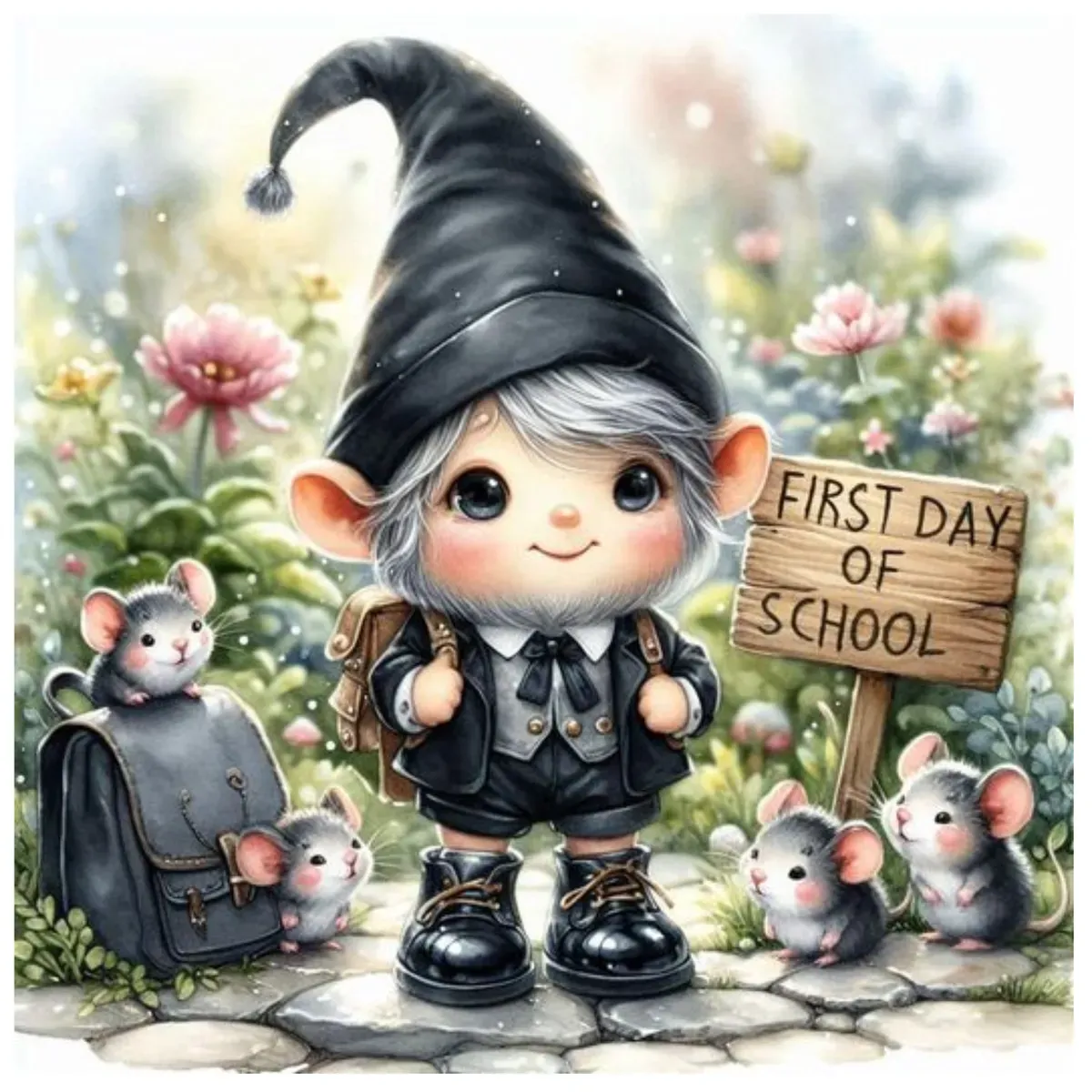 First day at schoolAB(5.7 x 5.7 in) collection background image
