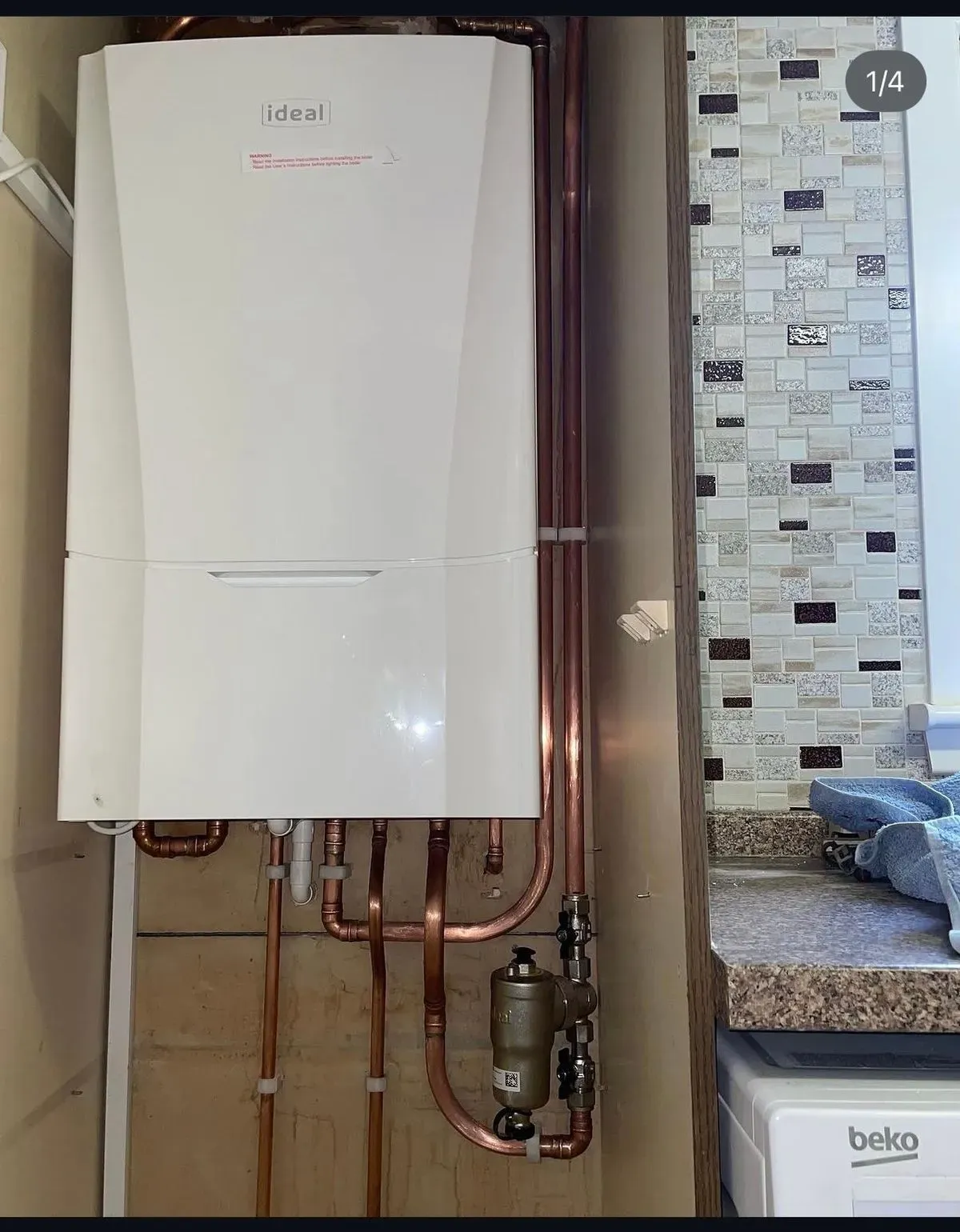 Central heating installation image background image