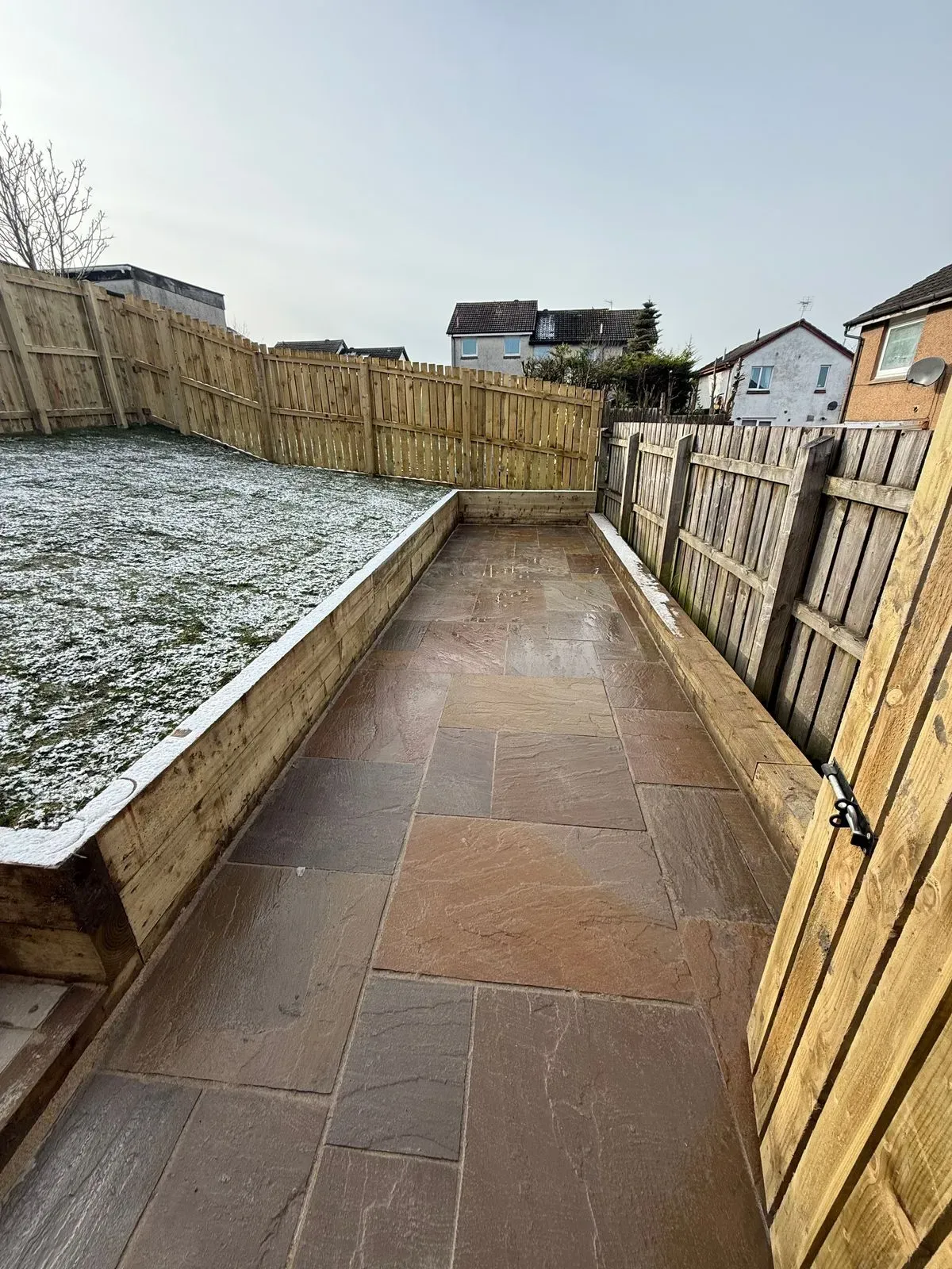 Decking, Fencing, Slabbing, Monoblocking, Full Garden Renovation, Indian Sandstone, Brickwork, Kerbing, Artificial Grass, Steps image background image