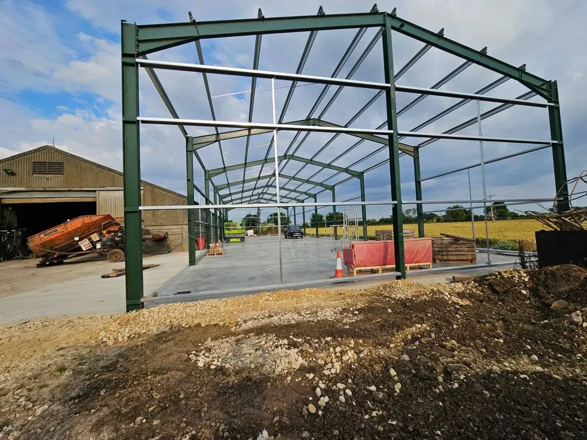 Steel Frame Erecting image background image