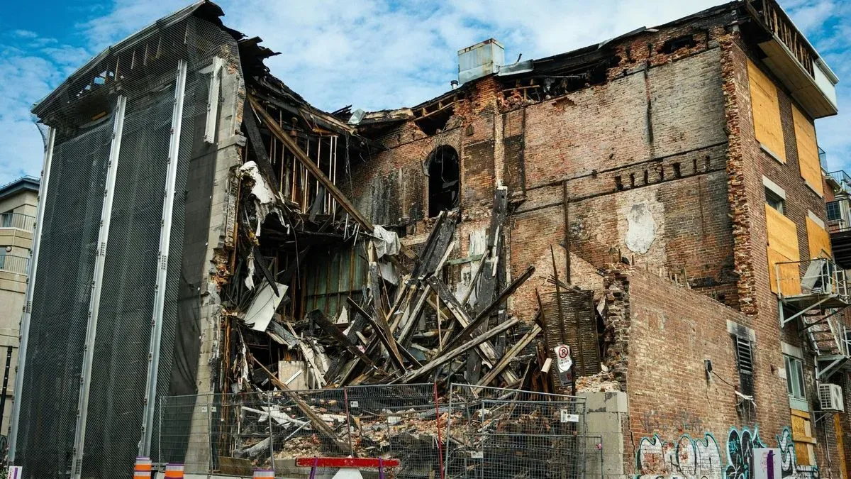 Before and after deconstruction comparison in Brixton