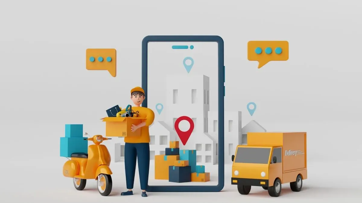 Express courier service image background image