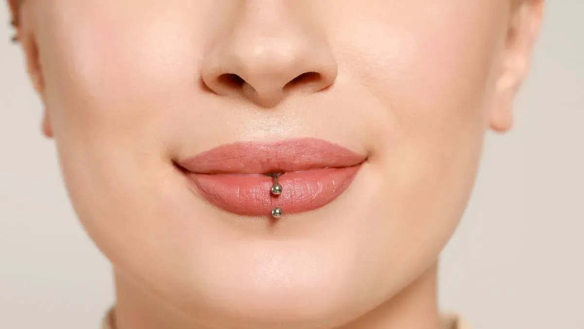 Lip piercing image background image