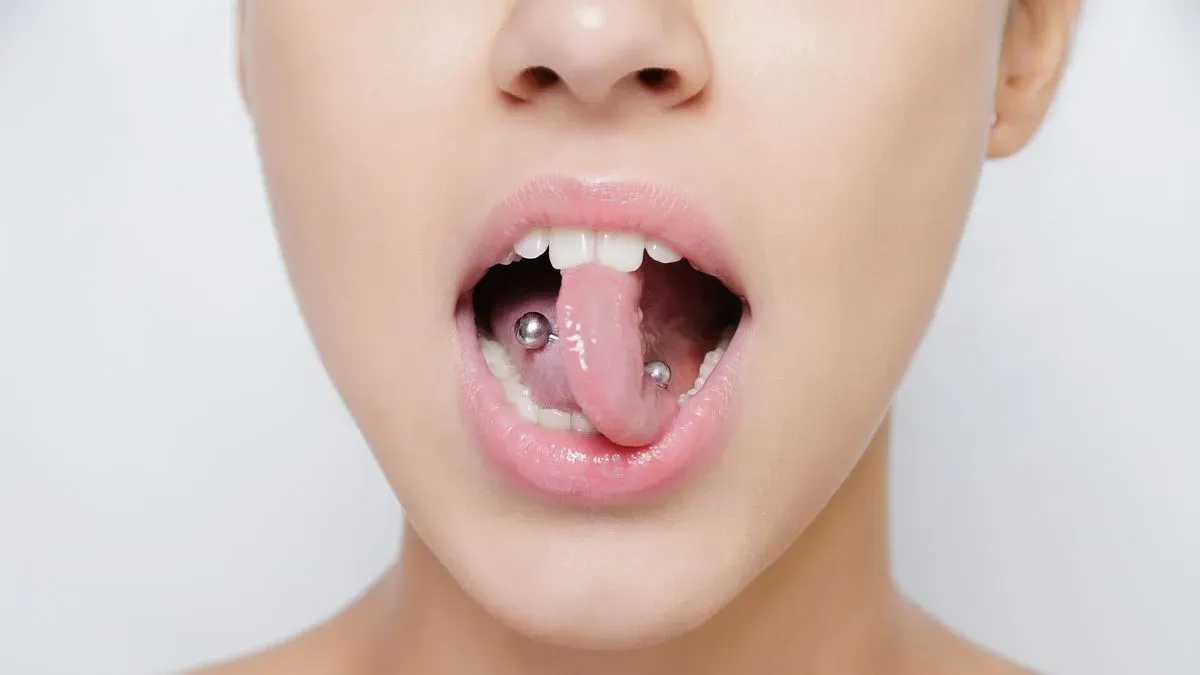 Tongue piercing image background image