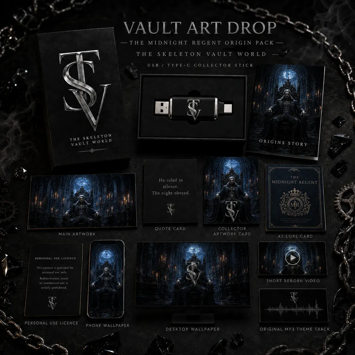 The Midnight Regent Origin Pack | Vault Art Drop No. 007 thumbnail