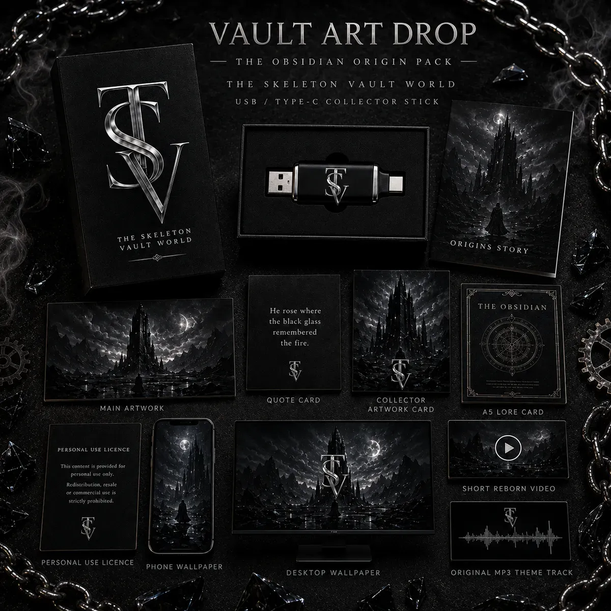 The Obsidian Origin Pack | Vault Art Drop No. 006 thumbnail