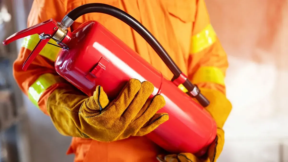 Fire extinguisher maintenance being carried out in Bangor