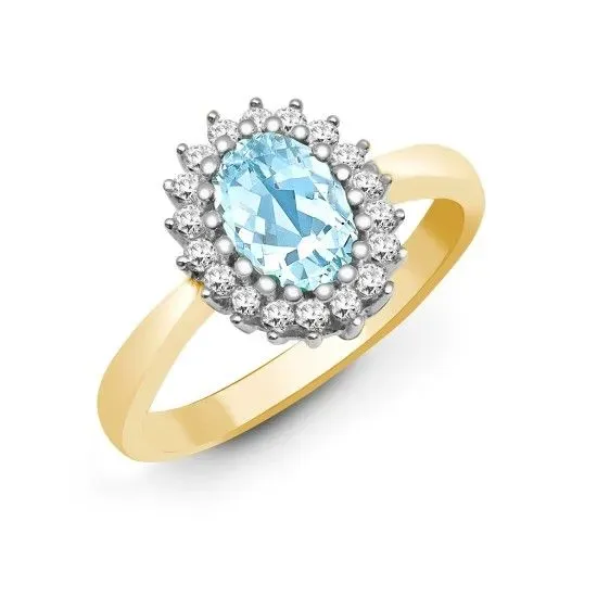 8221848359297-26c4yvqauw36wop5acdy92-9ct-Yellow-Gold-Natural-Diamond-23pts---Blue-Topaz-90pts-Ring thumbnail image