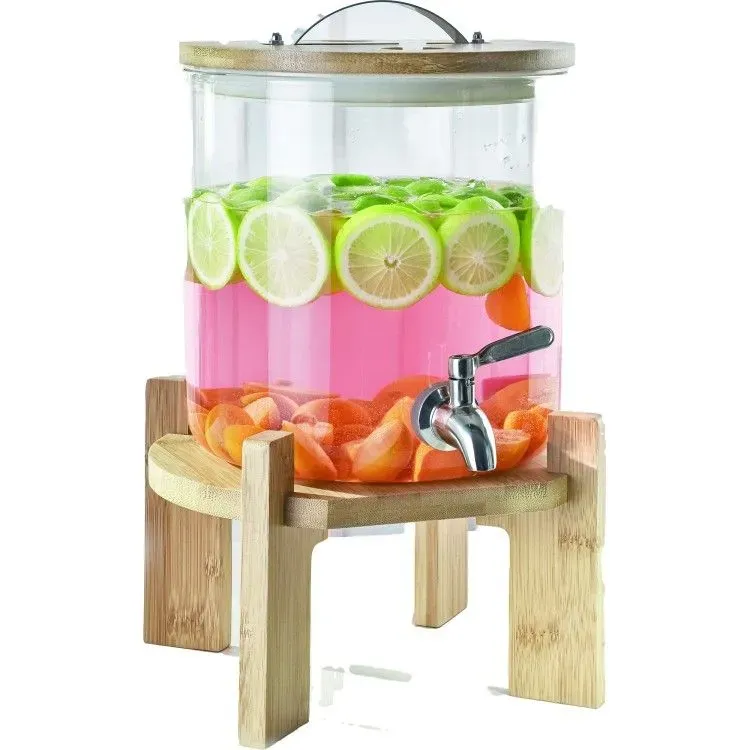 8221922613042-ejmywml905x34zbx6hofb-Glass-Juice-Dispenser-5-litres-with-Bamboo-Stand--LT004 thumbnail image